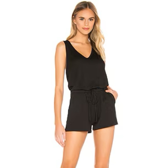 NWT Beyond Yoga Farrah Jumpsuit Romper Sleeveless V Neck Soft size Large Black - Picture 3 of 6